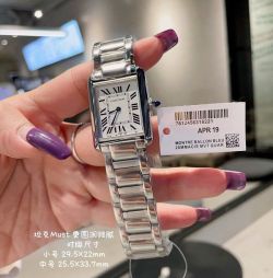 Cartier Tank Must 25.5*33.7/29.5*22MM Stainless Steel Strap Men's and Women's Watch